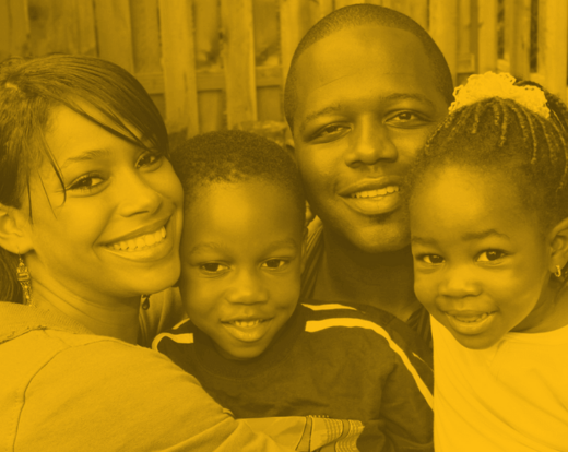 Family Smiling for Camera