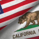 USA and California Flag