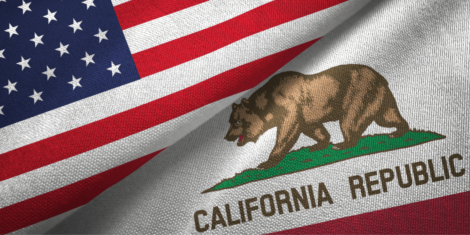 USA and California Flag