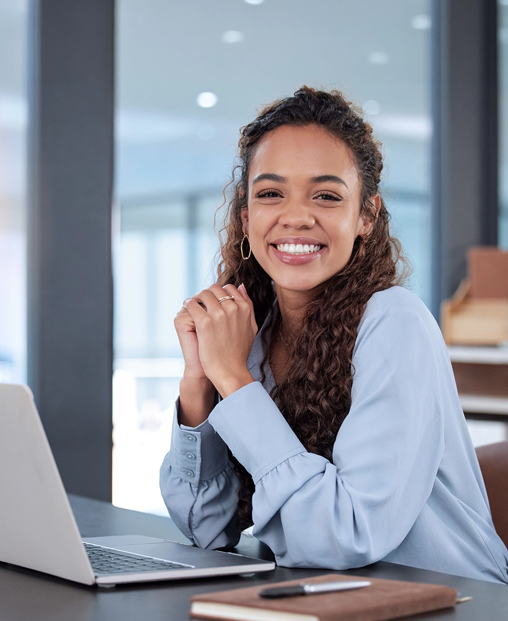 A student in a long sleeve shirt.
